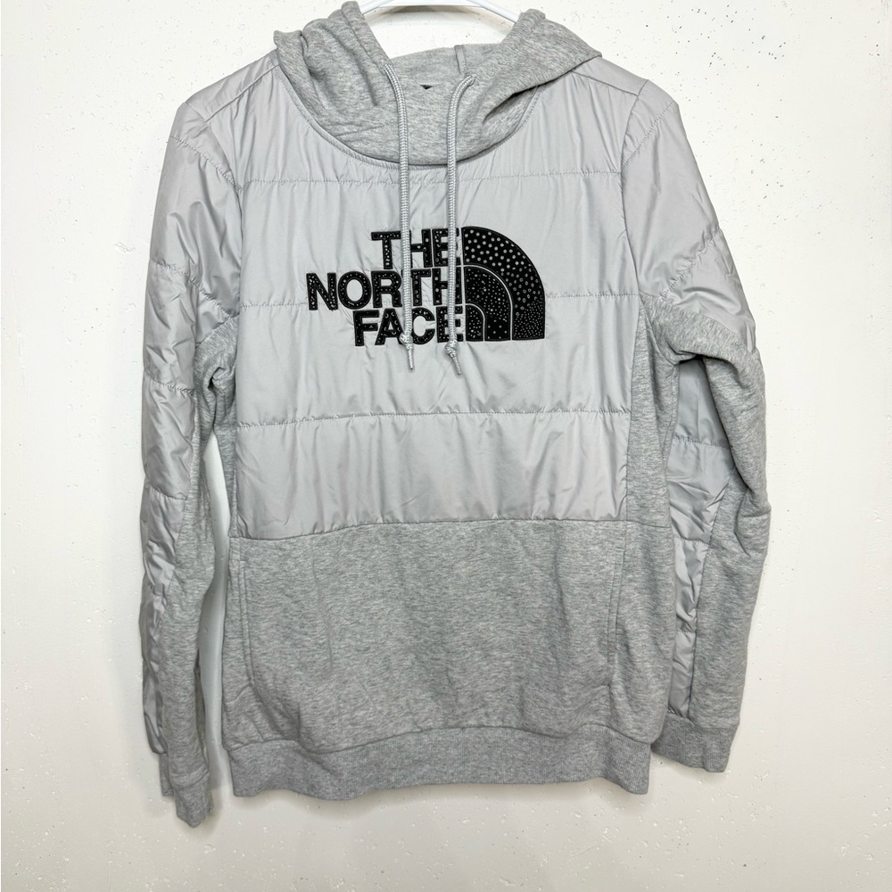 The North Face Women’s Medium Gray Puffer Hybrid Hoodie Sweatshirt